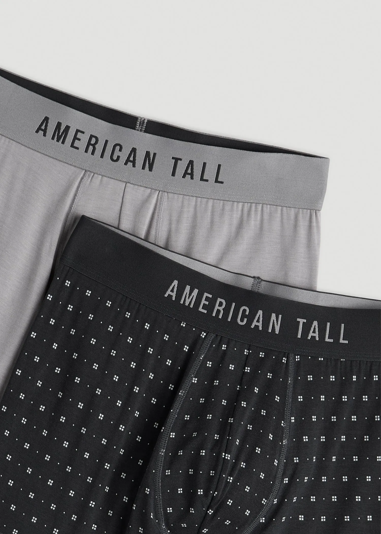 Micro Modal Boxer Briefs for Tall Men in Dark Grey Geo & Pebble Grey sold by American Tall product image thumbnail 2
