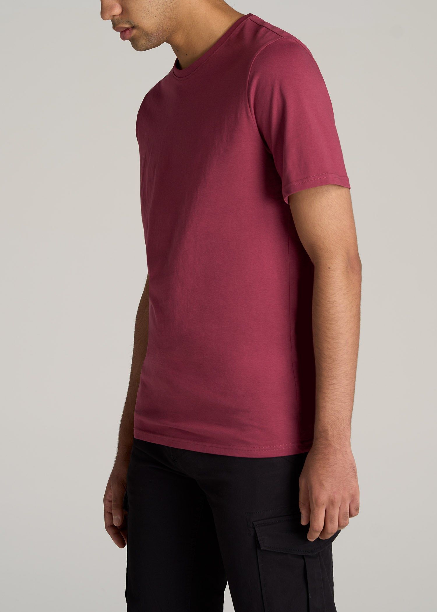 The Everyday REGULAR-FIT Crewneck Tall Men's T-Shirt in Garnet Red sold by American Tall product image thumbnail 3