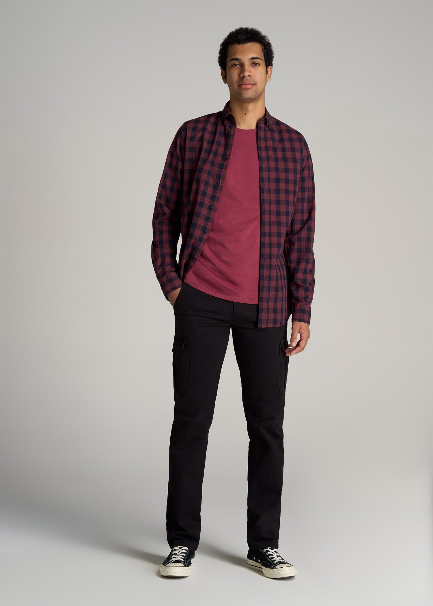 The Everyday REGULAR-FIT Crewneck Tall Men's T-Shirt in Garnet Red sold by American Tall product image thumbnail 4