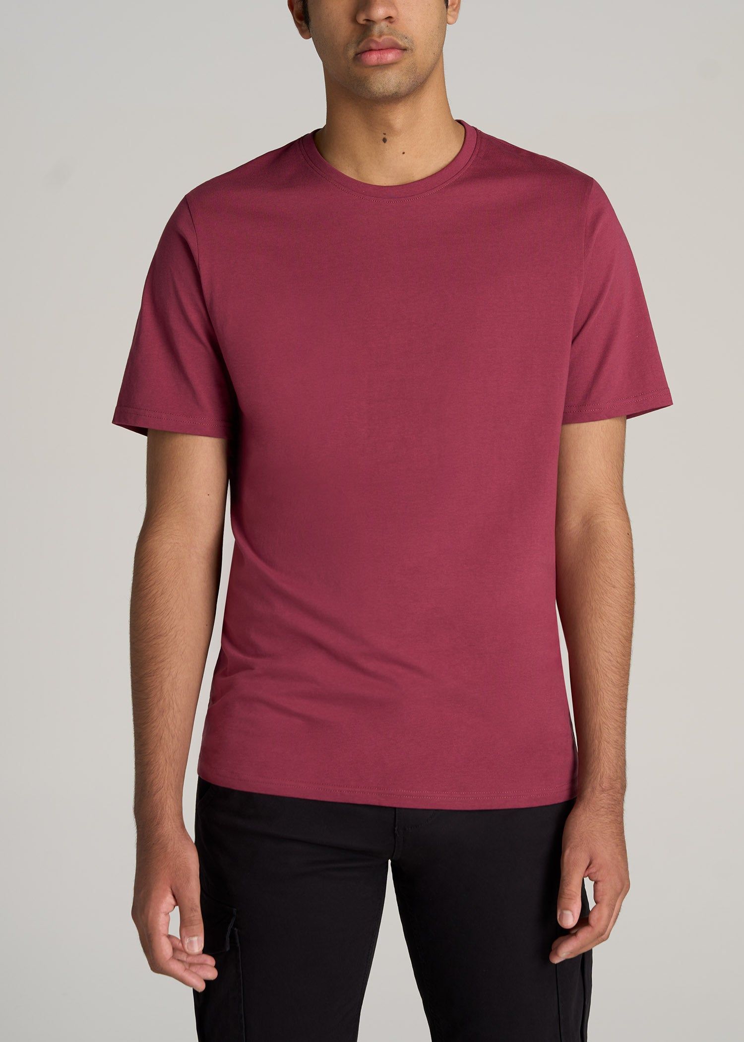 The Everyday REGULAR-FIT Crewneck Tall Men's T-Shirt in Garnet Red sold by American Tall