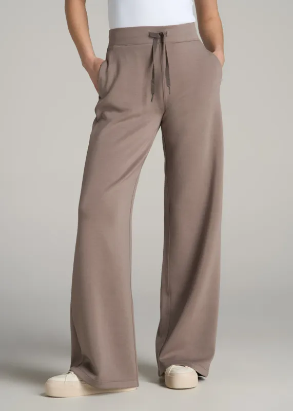 Pull-On Tie Waist Wide Leg Pants for Tall Women in Portobello sold by American Tall
