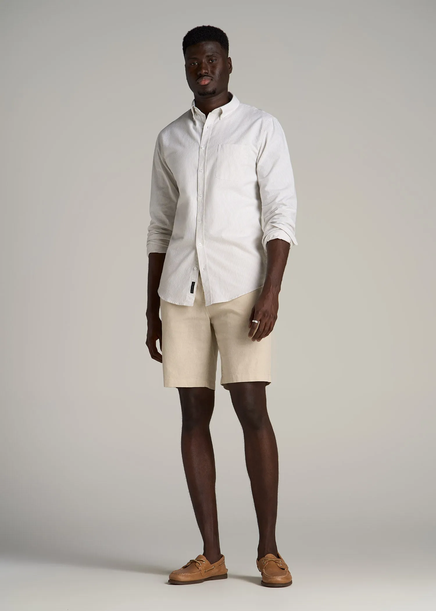 Linen Shorts For Tall Men in Sandstone sold by American Tall product image thumbnail 4