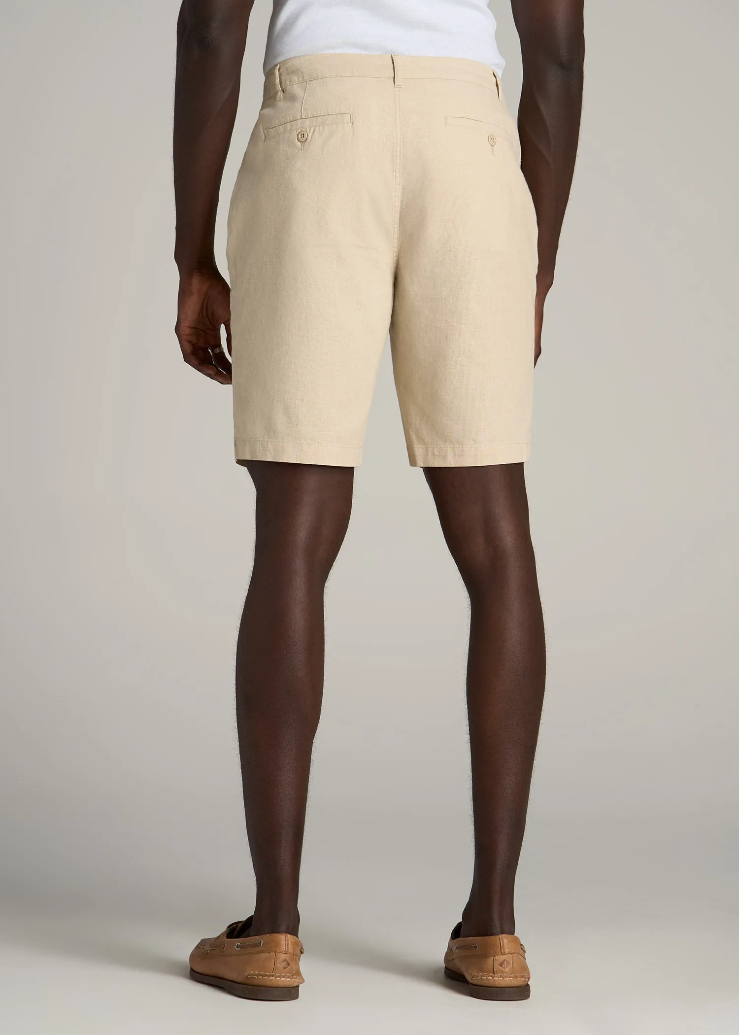 Linen Shorts For Tall Men in Sandstone sold by American Tall product image thumbnail 5