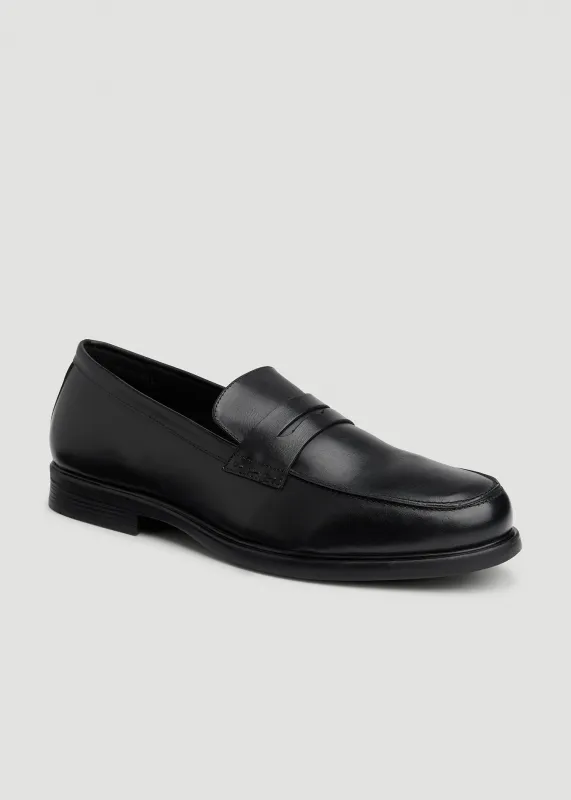 Penny Loafers for Tall Men in Black made by American Tall