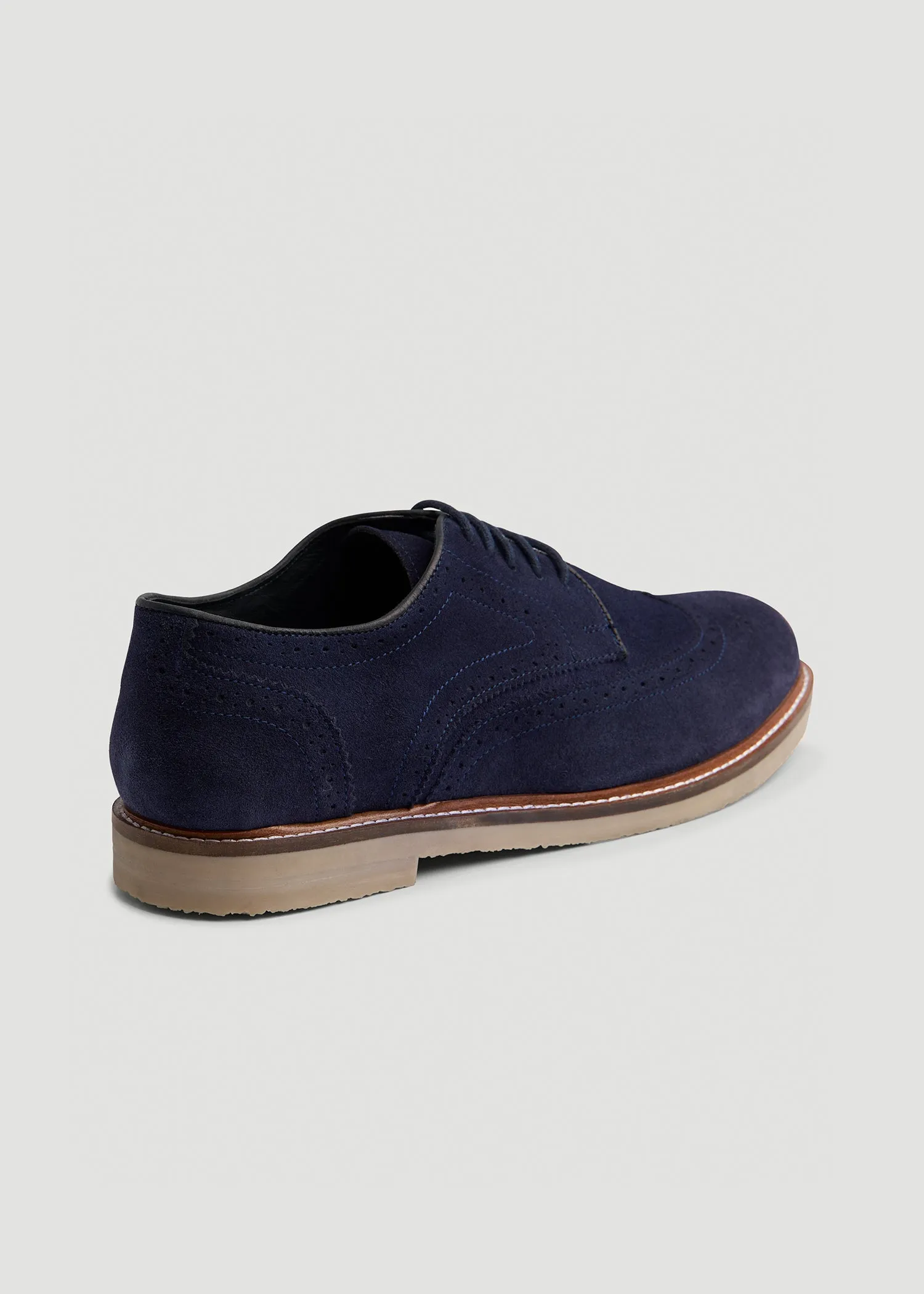 Suede Wingtip Oxfords for Tall Men in Dark Navy sold by American Tall product image thumbnail 3