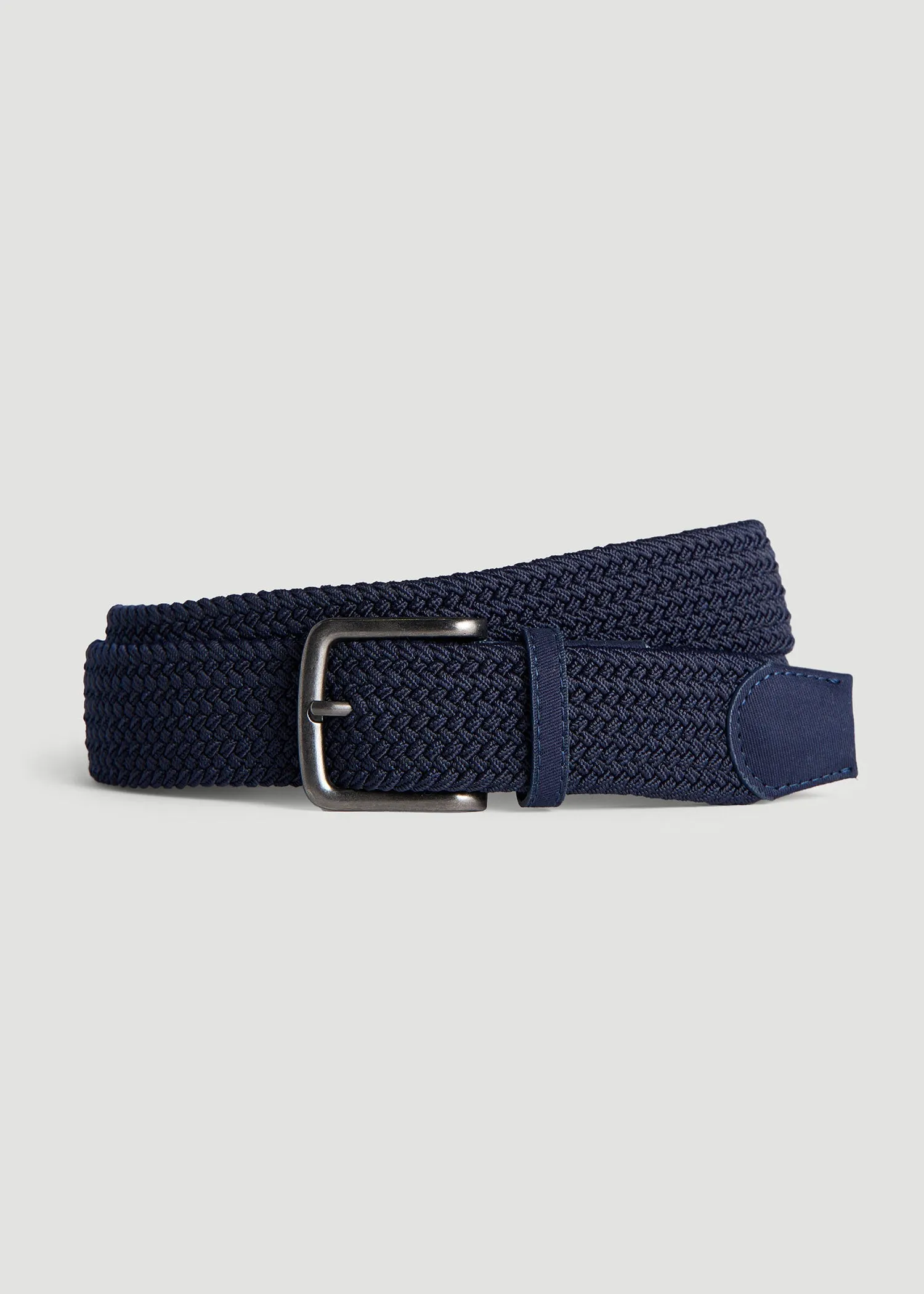 Stretch Woven Belt in Evening Blue sold by American Tall