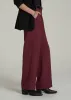Wide Leg Pleated Dress Pants 2.0 for Tall Women in Tawny Port sold by American Tall