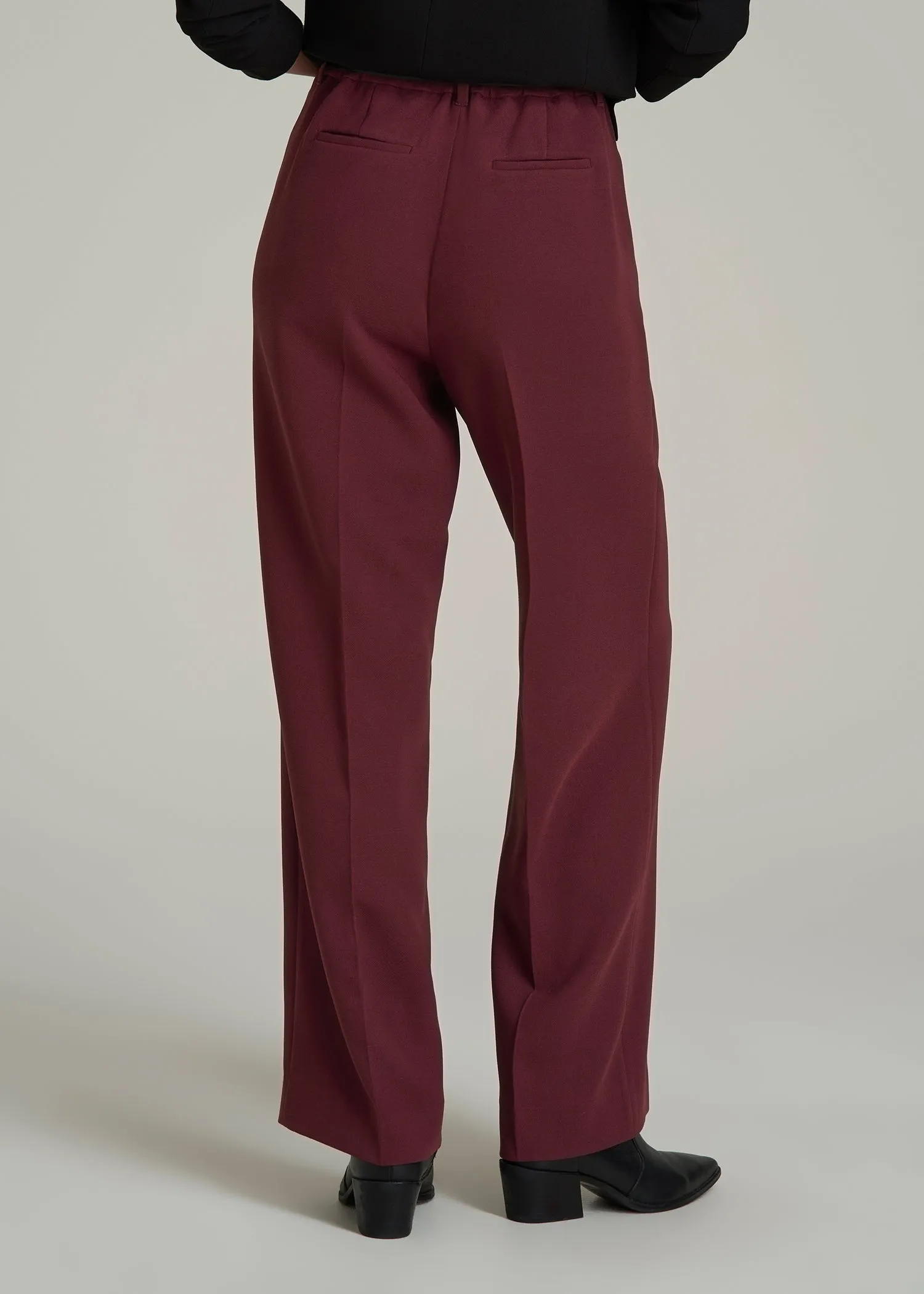 Wide Leg Pleated Dress Pants 2.0 for Tall Women in Tawny Port sold by American Tall product image thumbnail 5