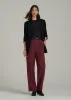 Wide Leg Pleated Dress Pants 2.0 for Tall Women in Tawny Port sold by American Tall