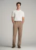 Linen Blend Ribbed Knit Polo Shirt for Tall Men in Ecru sold by American Tall