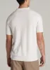Linen Blend Ribbed Knit Polo Shirt for Tall Men in Ecru sold by American Tall