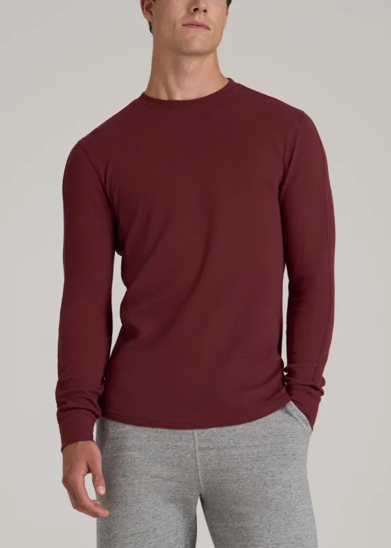 Double Honeycomb Thermal Crewneck for Tall Men in Red Ochre sold by American Tall
