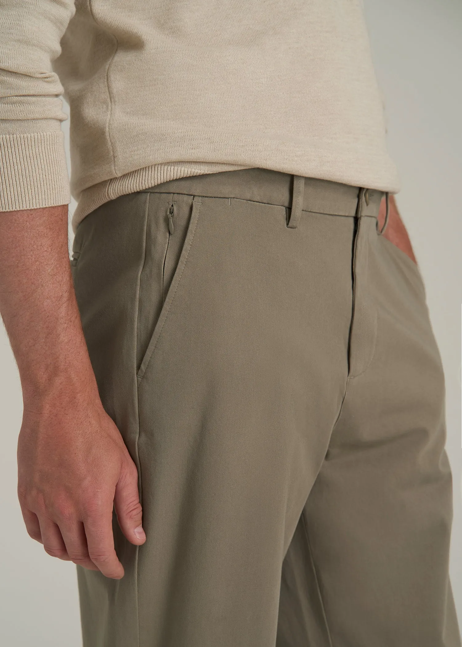 4-Way Stretch Commuter Straight Chino Pants for Tall Men in Dusty Khaki sold by American Tall product image thumbnail 2