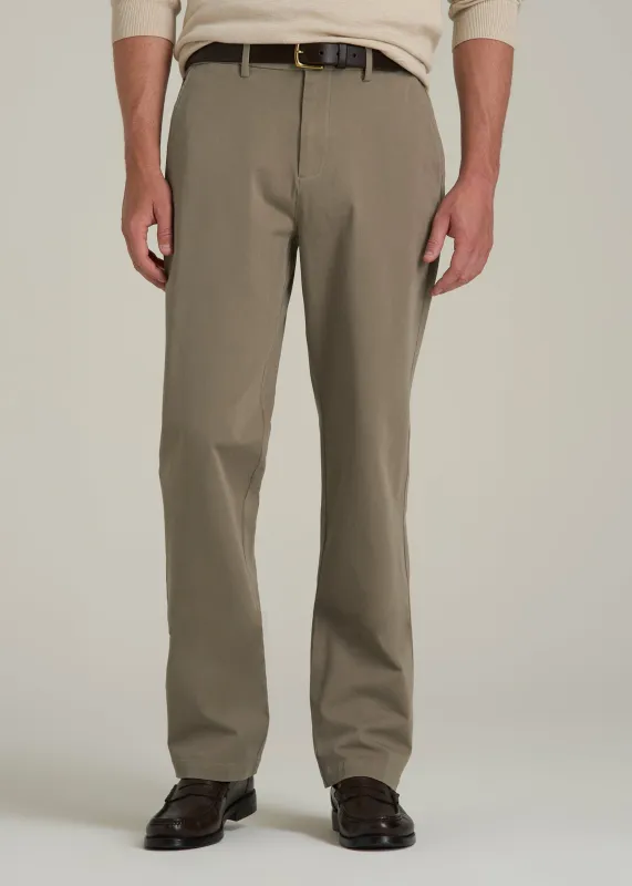 4-Way Stretch Commuter Straight Chino Pants for Tall Men in Dusty Khaki sold by American Tall