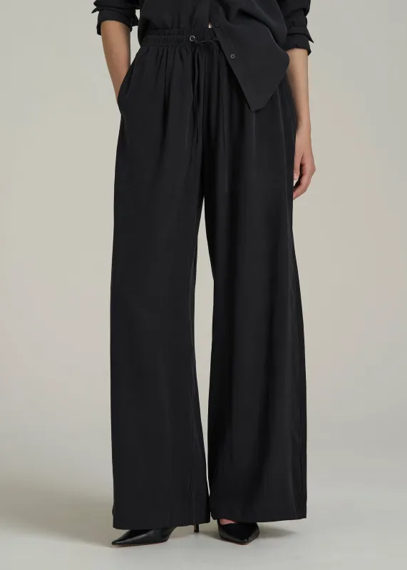 Relaxed Pull-On Pants for Tall Women in Vintage Black sold by American Tall