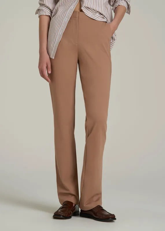 Straight Leg Dress Pants for Tall Women in Woodsmoke sold by American Tall
