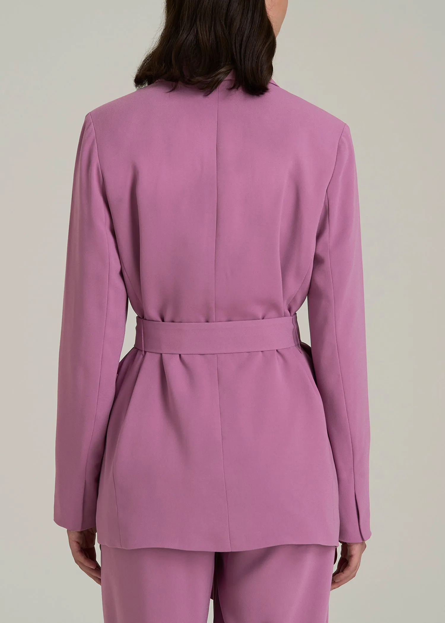 Crepe Wrap Blazer for Tall Women in Argyle Purple sold by American Tall product image thumbnail 5