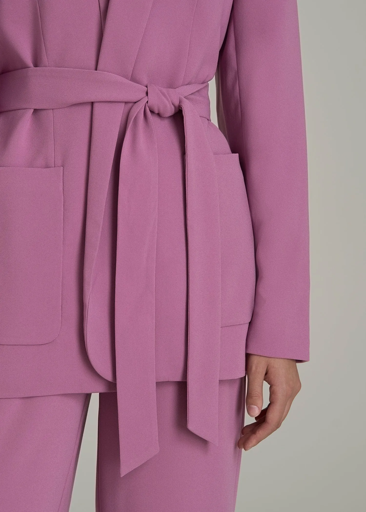 Crepe Wrap Blazer for Tall Women in Argyle Purple sold by American Tall product image thumbnail 2