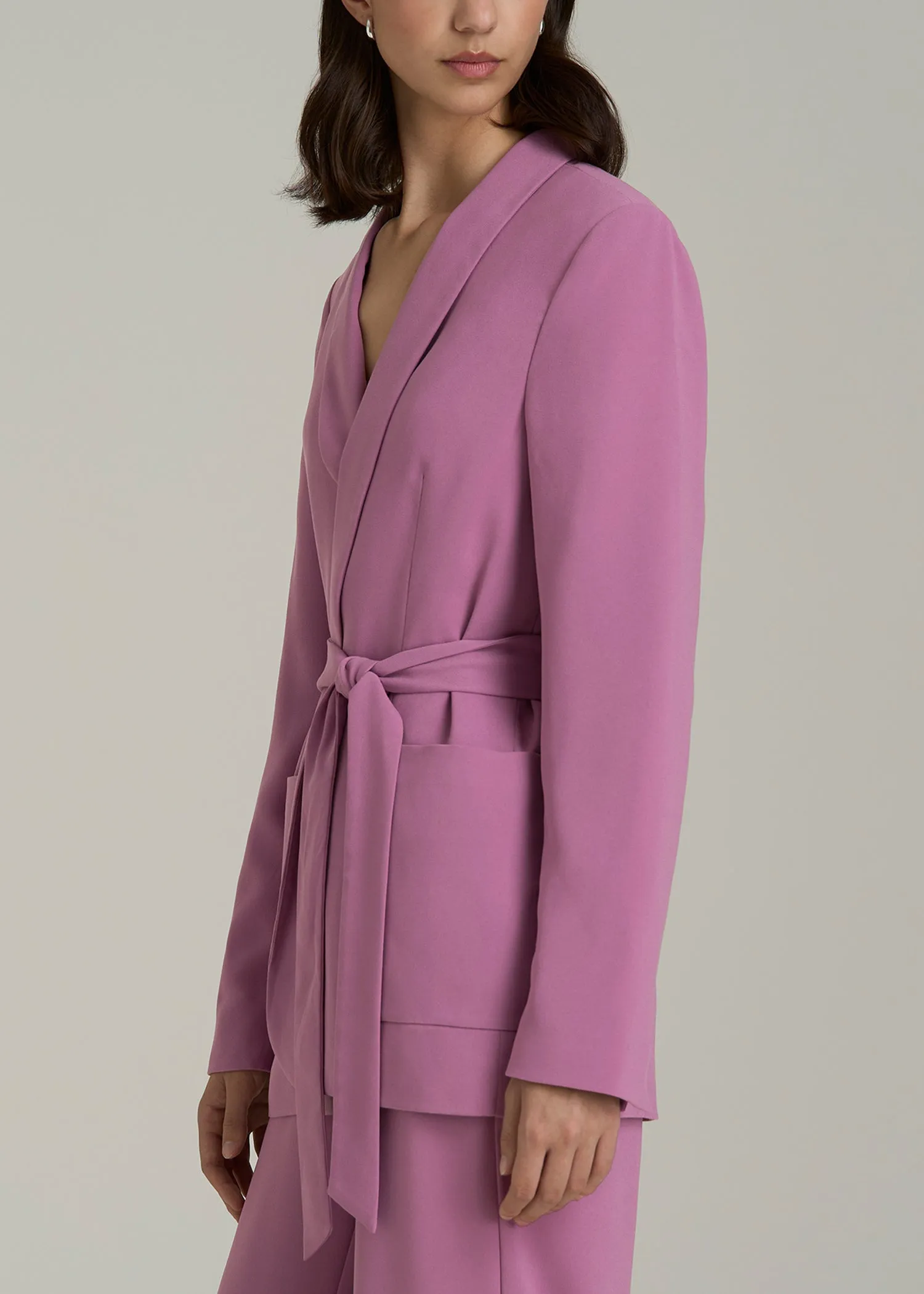 Crepe Wrap Blazer for Tall Women in Argyle Purple sold by American Tall product image thumbnail 3