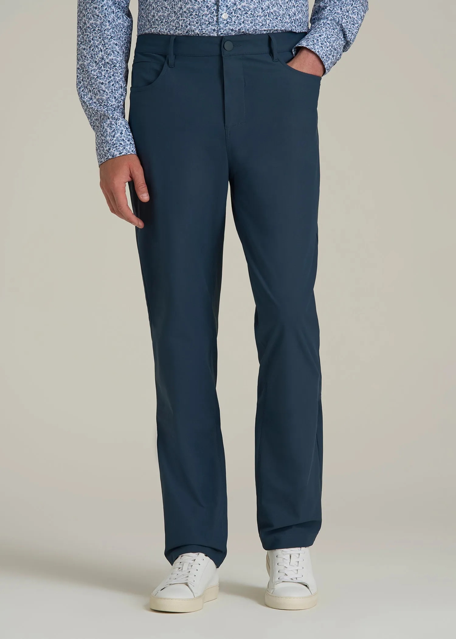 Traveler Pant 2.0 for Tall Men in Navy Blue sold by American Tall
