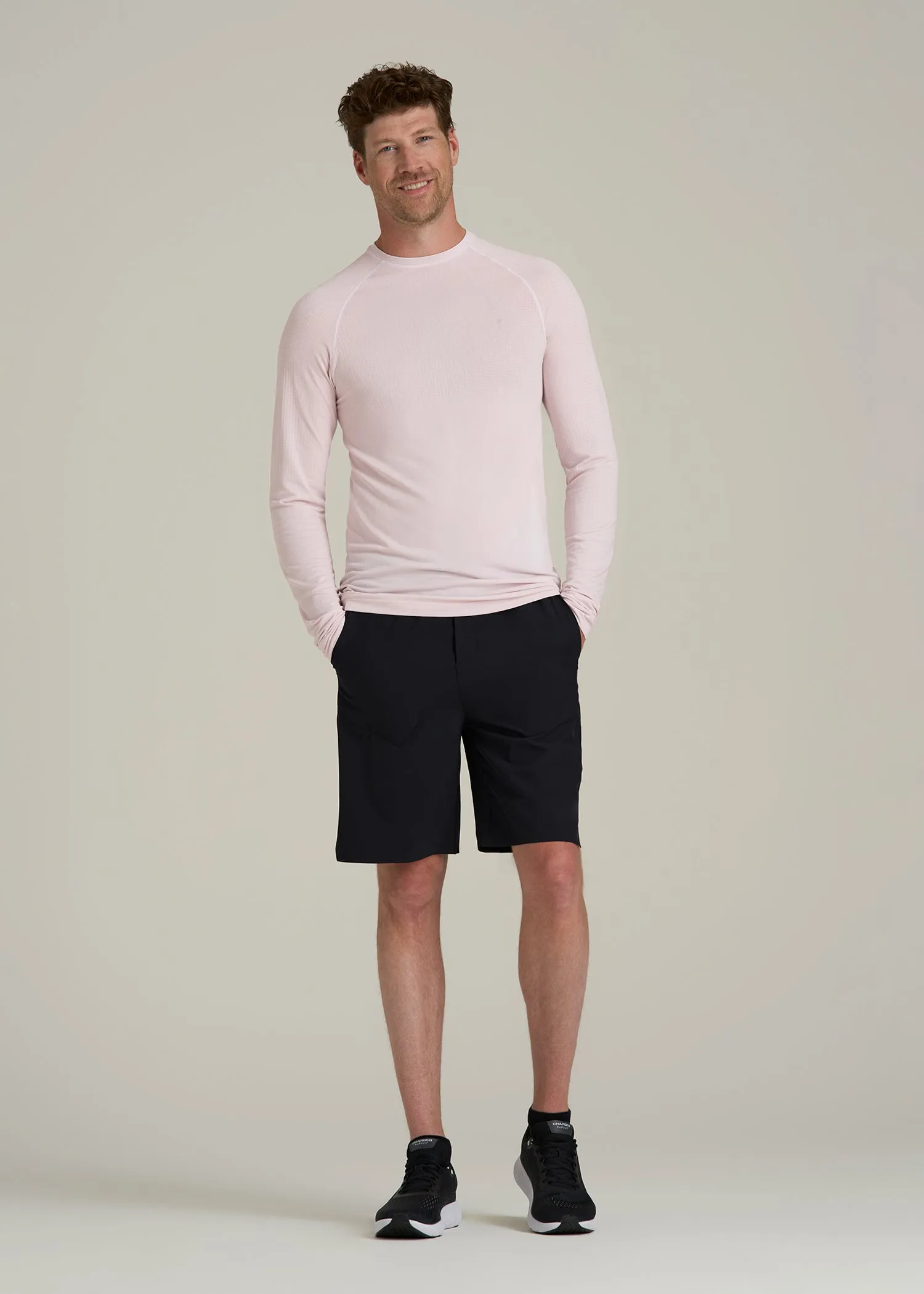 Long Sleeve Vented Performance Top for Tall Men in Grey Lilac sold by American Tall product image thumbnail 4