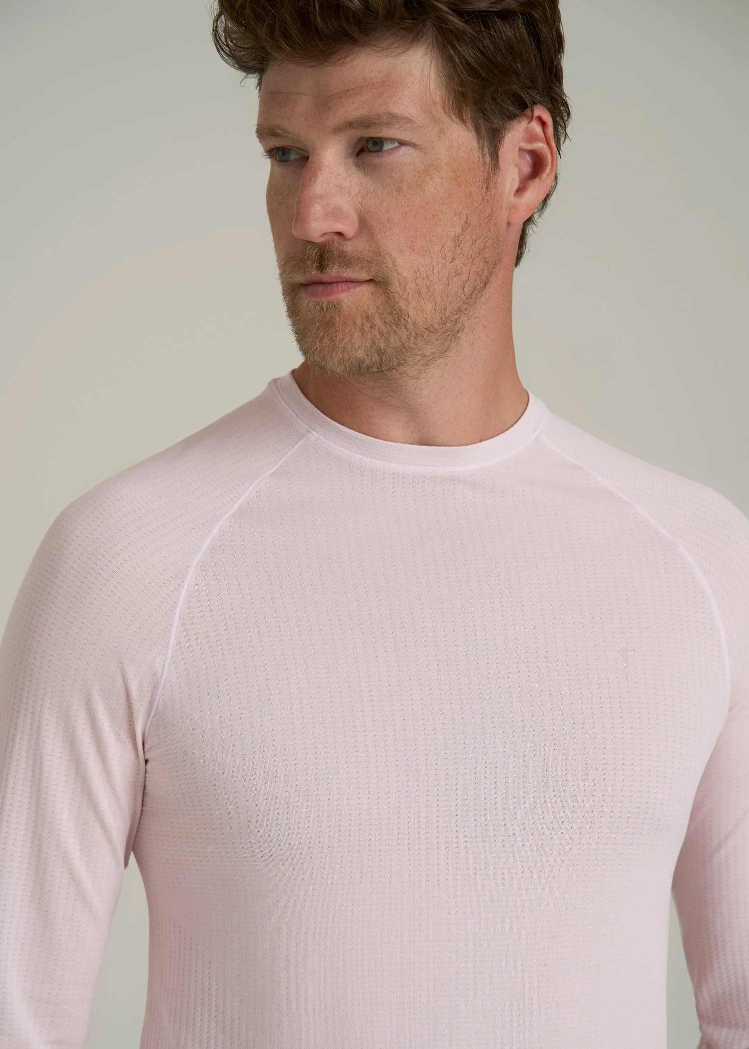 Long Sleeve Vented Performance Top for Tall Men in Grey Lilac sold by American Tall product image thumbnail 2