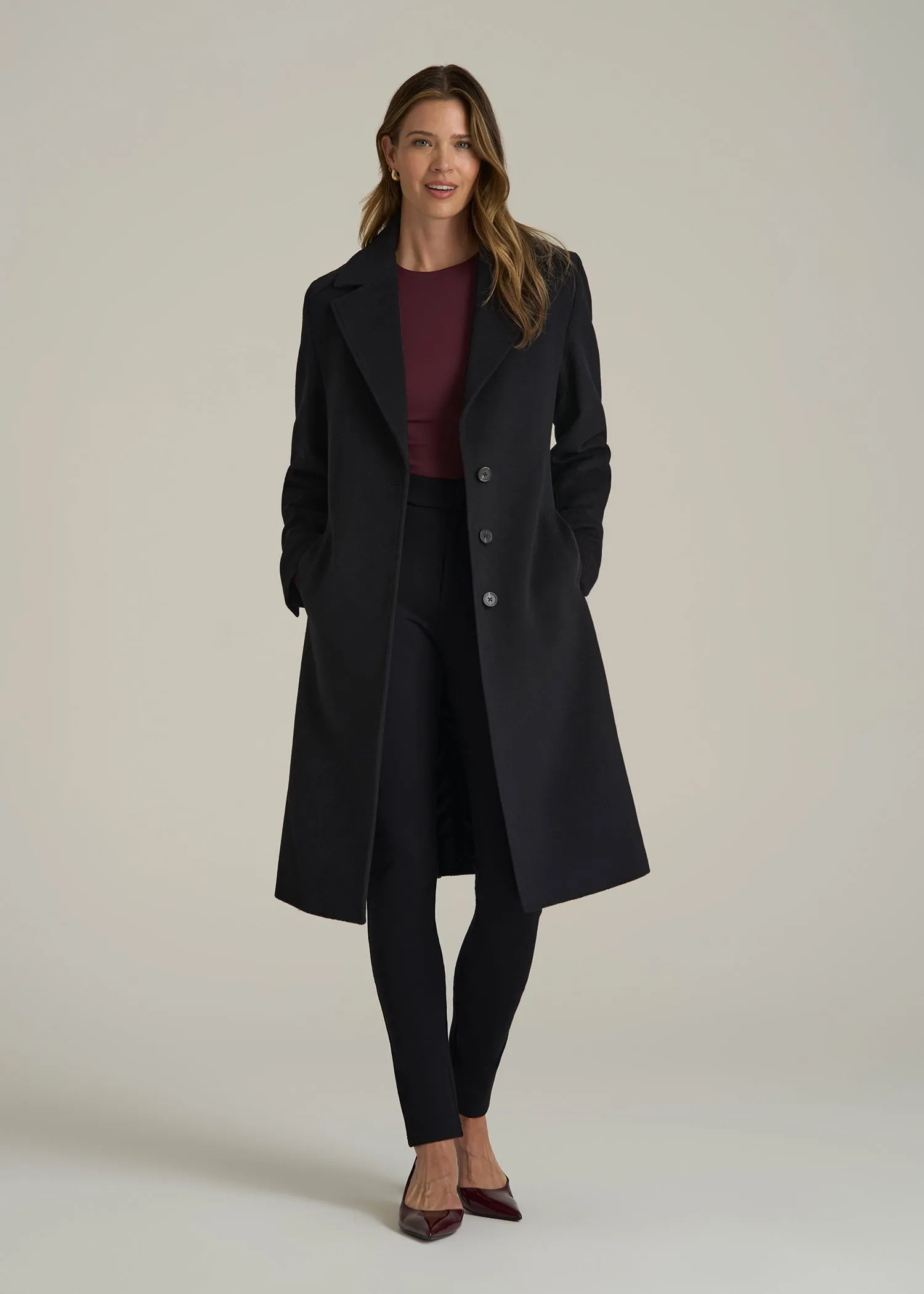 Wool Coat for Tall Women in Black sold by American Tall product image thumbnail 4