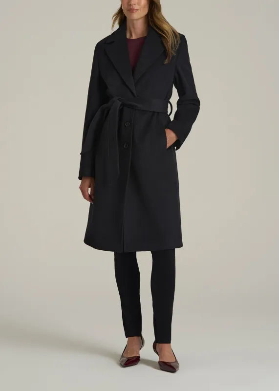 Wool Coat for Tall Women in Black sold by American Tall
