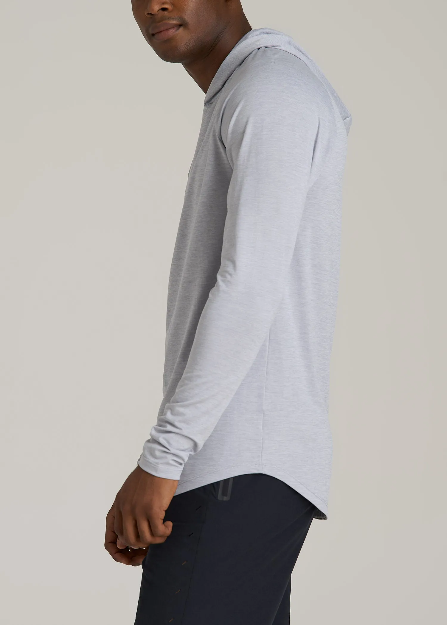 A.T. Performance Training Hoodie for Tall Men in Light Silver sold by American Tall product image thumbnail 3