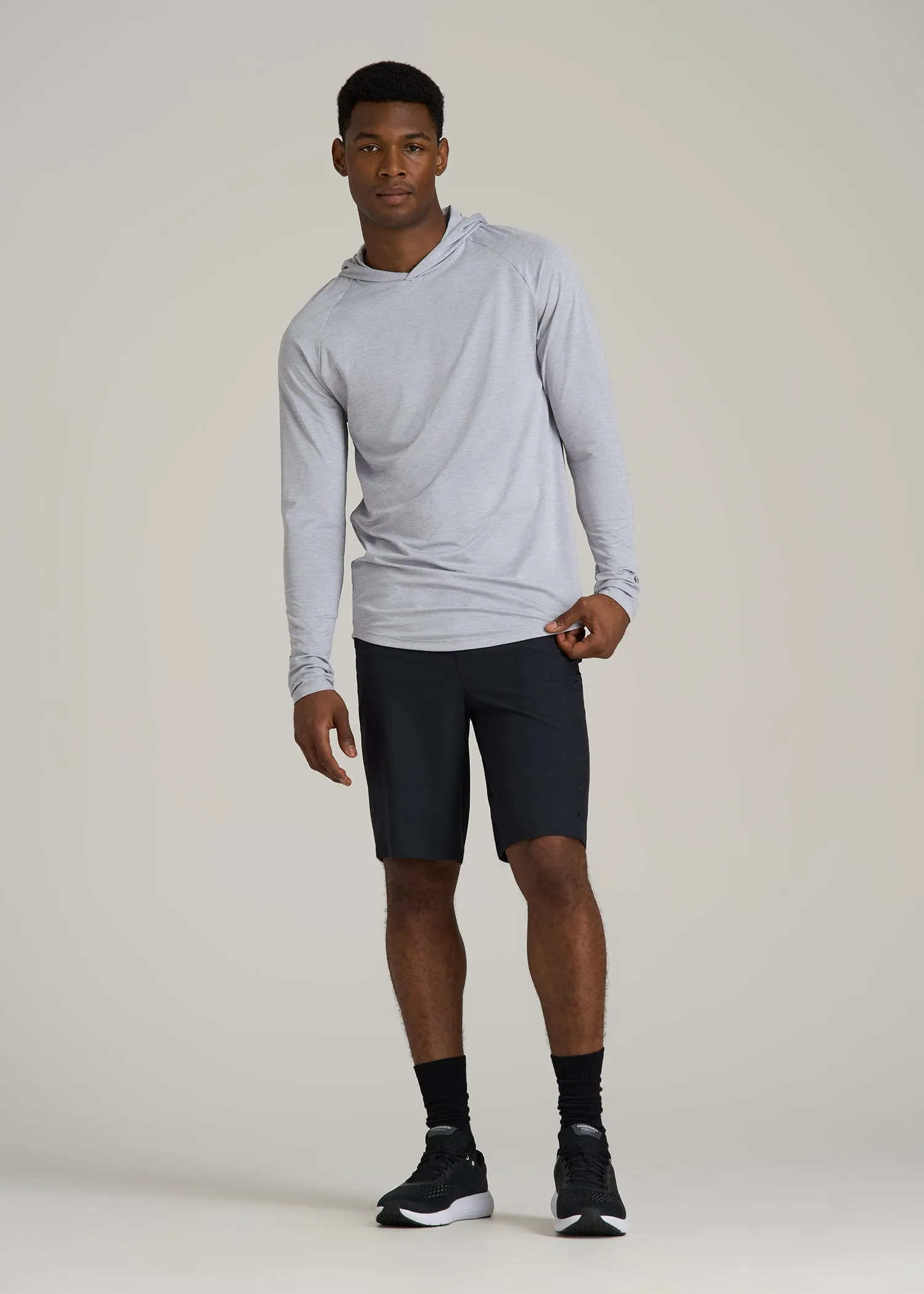 A.T. Performance Training Hoodie for Tall Men in Light Silver sold by American Tall product image thumbnail 4