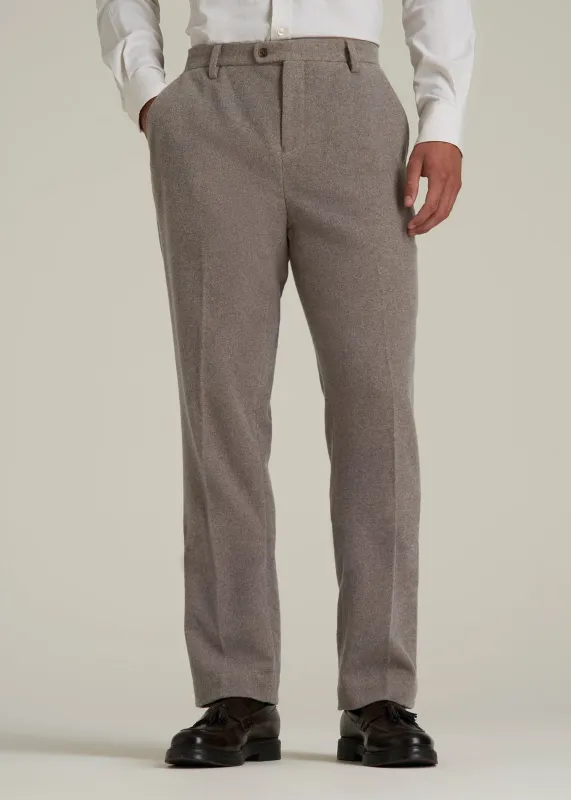 Wool Blend Dress Pants for Tall Men in Taupe Mix sold by American Tall