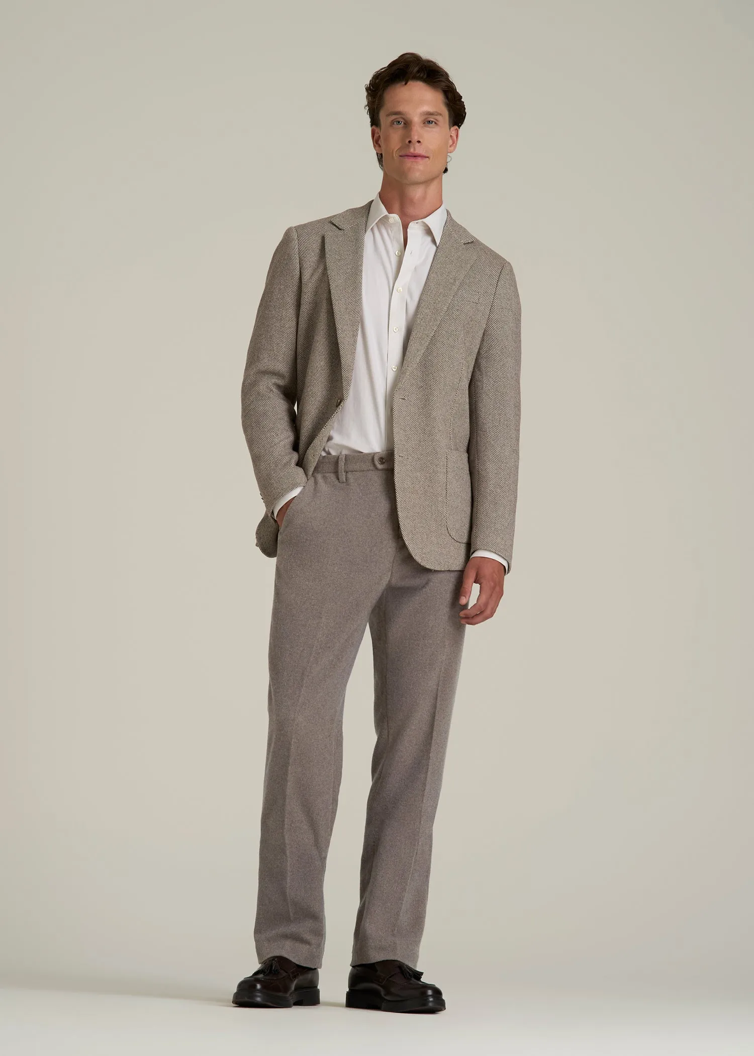 Wool Blend Dress Pants for Tall Men in Taupe Mix sold by American Tall product image thumbnail 4