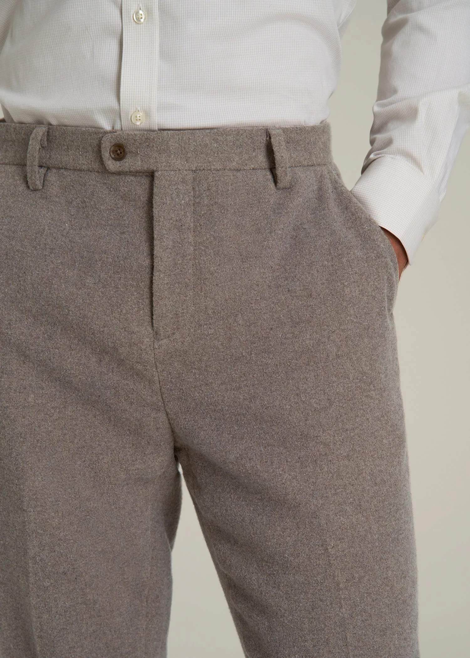 Wool Blend Dress Pants for Tall Men in Taupe Mix sold by American Tall product image thumbnail 2