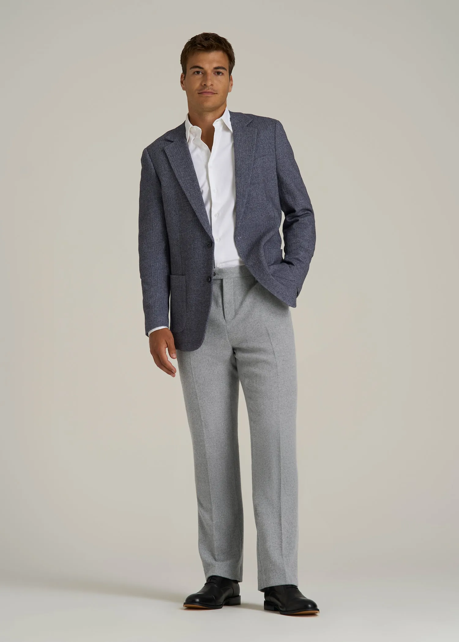 Wool Blend Dress Pants for Tall Men in Tin Grey Mix sold by American Tall product image thumbnail 4