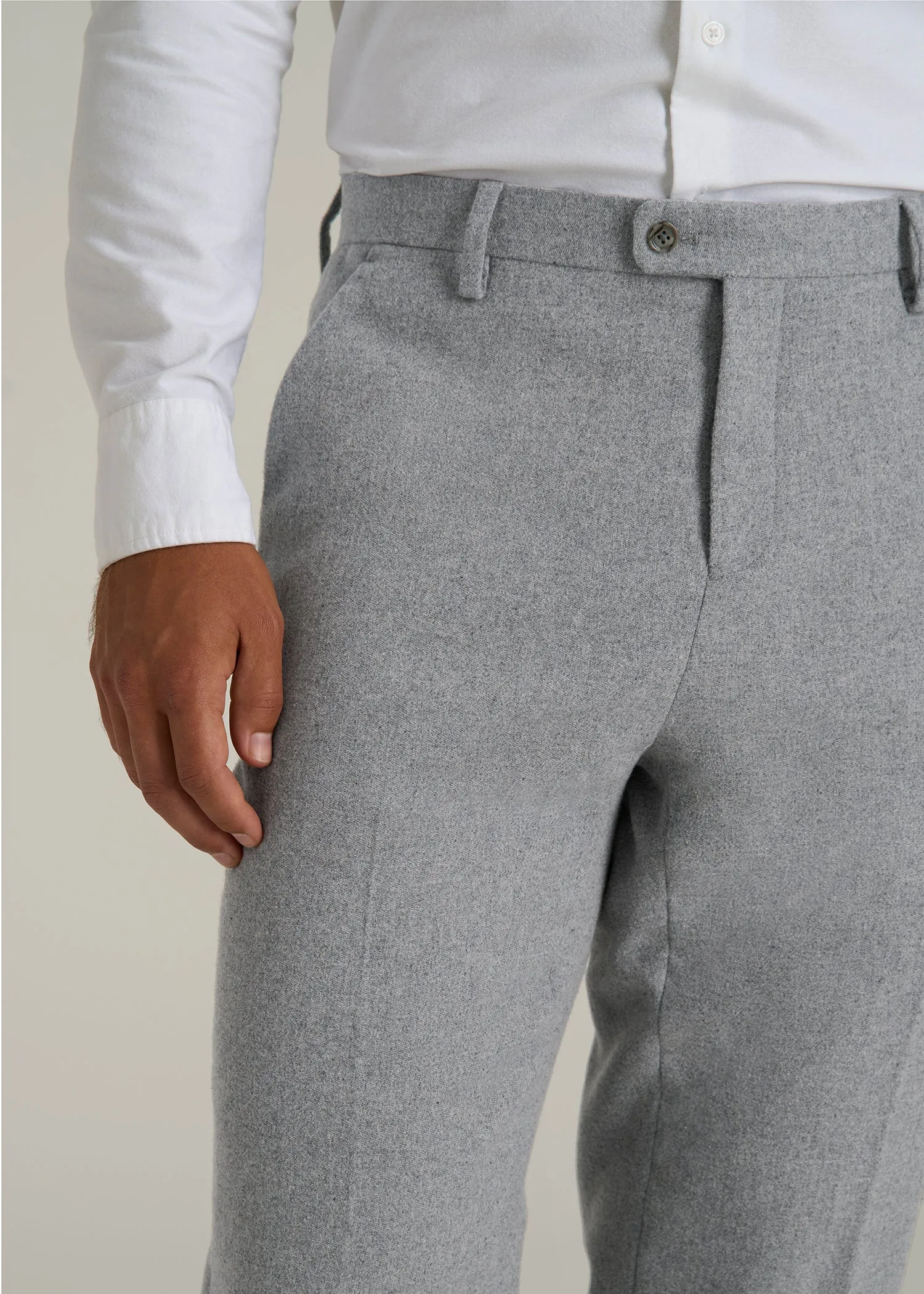 Wool Blend Dress Pants for Tall Men in Tin Grey Mix sold by American Tall product image thumbnail 2