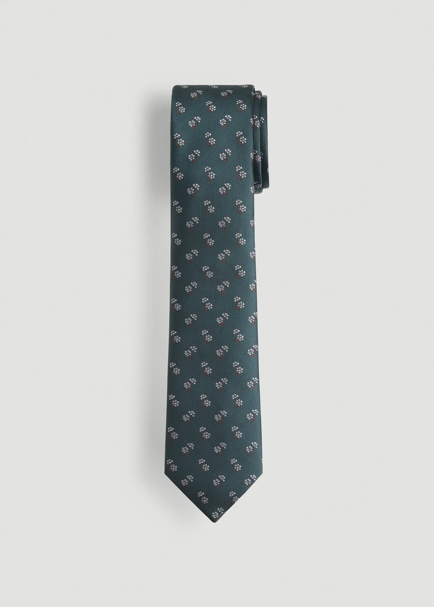 Dress Ties for Tall Men in Midnight Green Micro Floral sold by American Tall