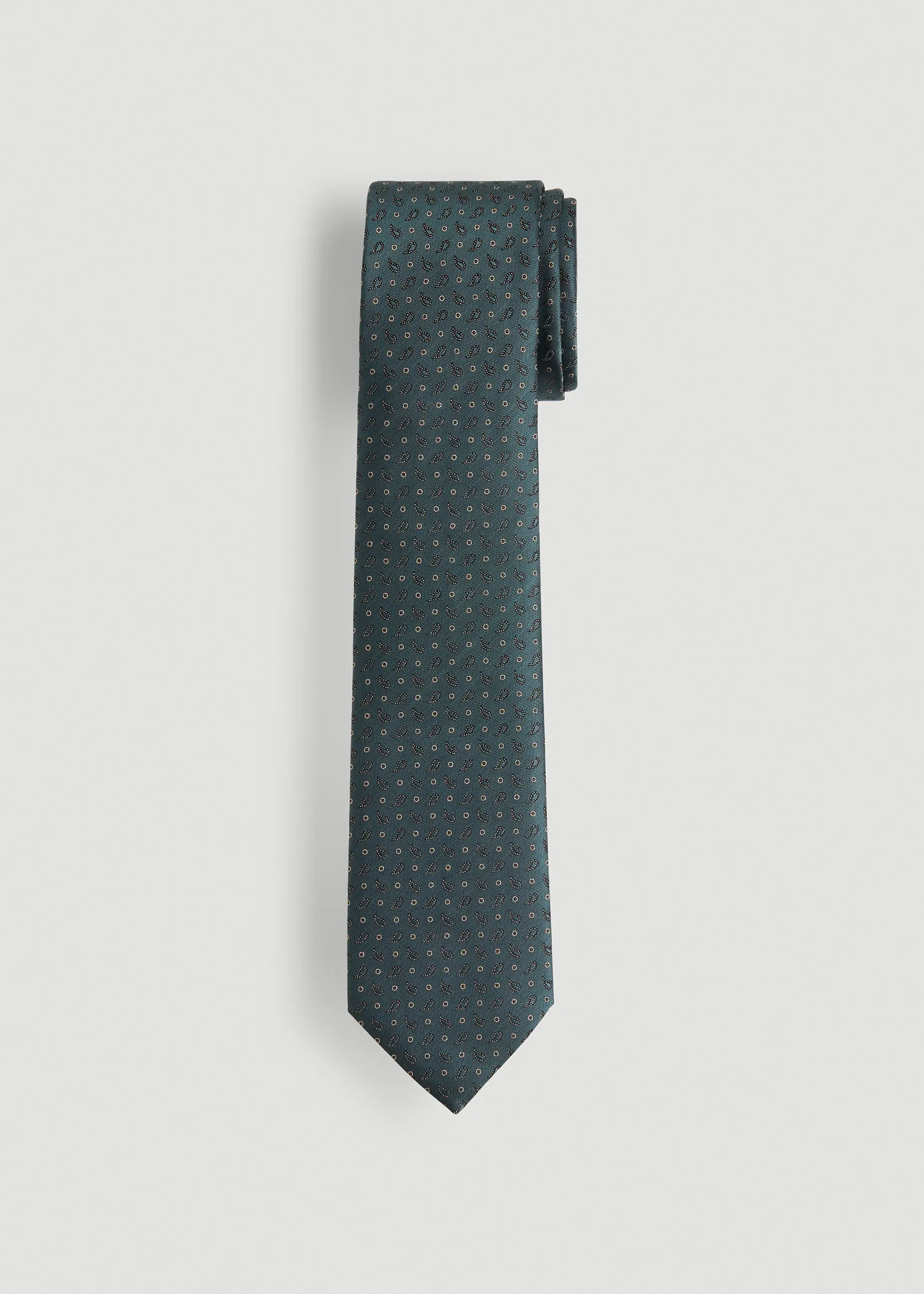 Dress Ties for Tall Men in Midnight Green Micro Paisley sold by American Tall