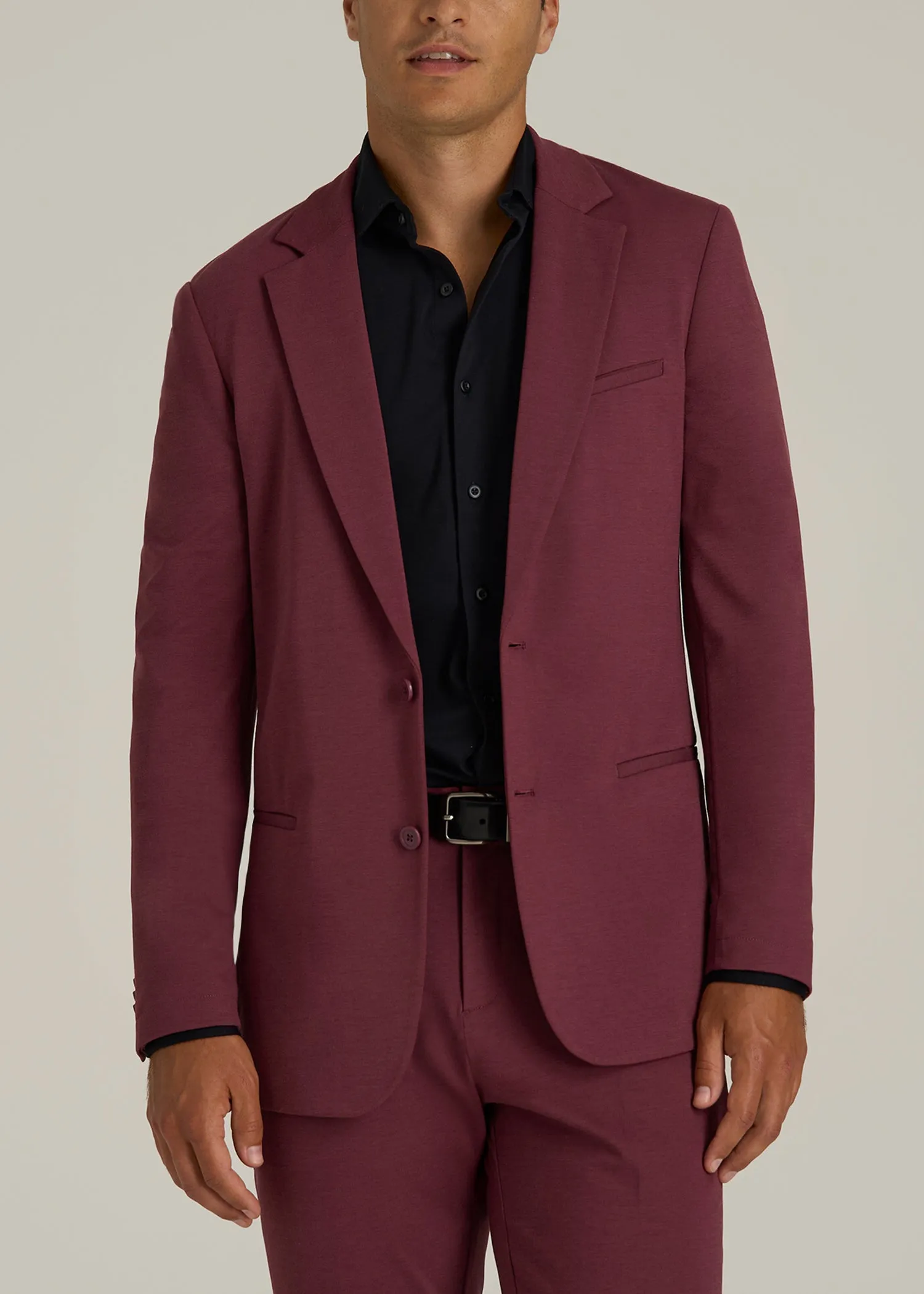 Flex Tech Suit Jacket for Tall Men in Tawny Port Nailhead sold by American Tall