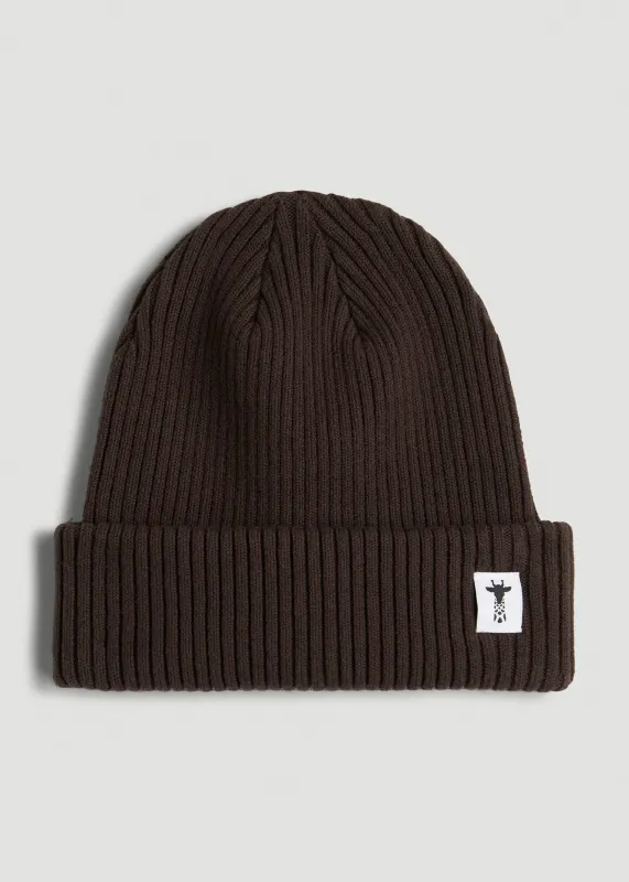 Cotton Beanie for Tall Men in Espresso sold by American Tall