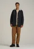 LJ&S Flannel-Lined Canvas Shirt Jacket for Tall Men in Black sold by American Tall