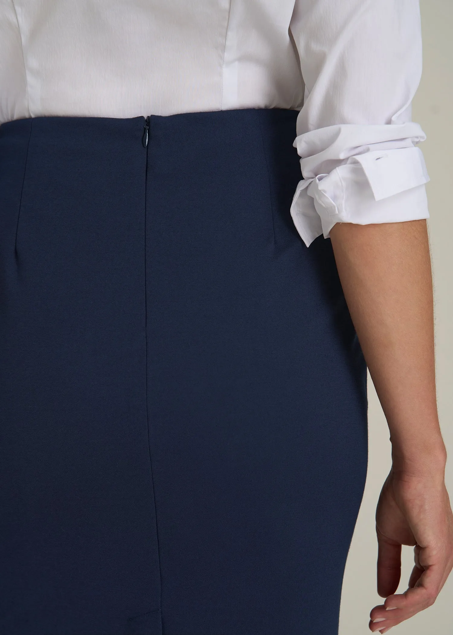 Freedom Flex Pencil Skirt for Tall Women in Navy sold by American Tall product image thumbnail 2