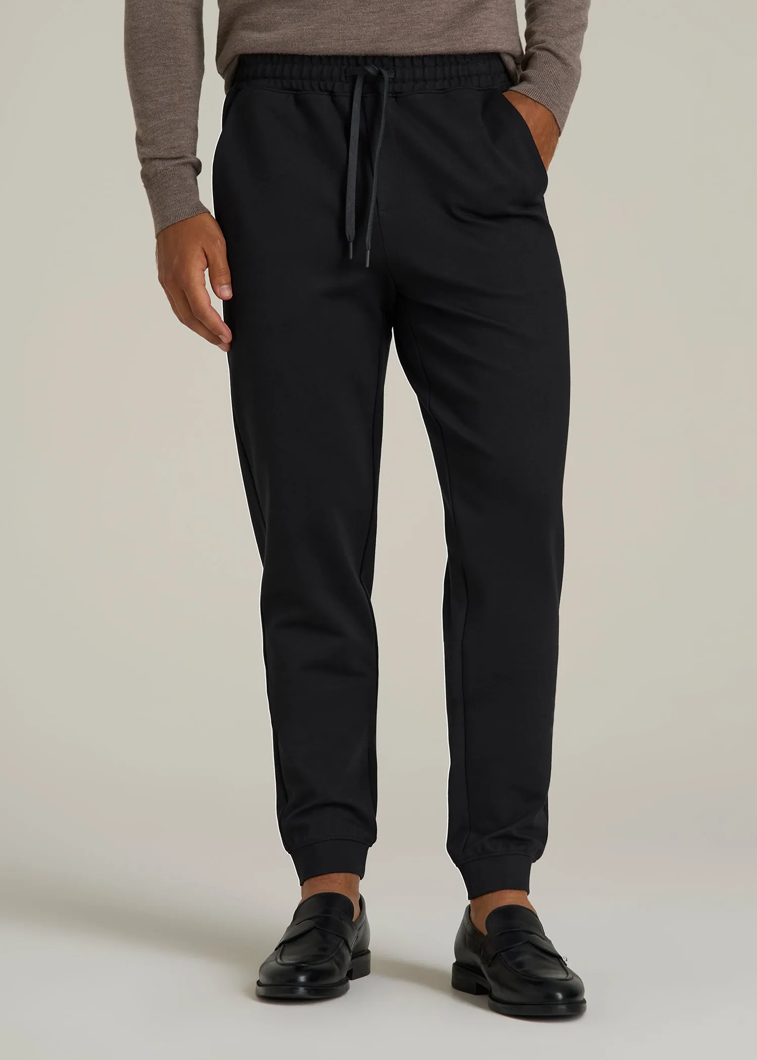 Soft Flex Ponte Jogger for Tall Men in Black sold by American Tall