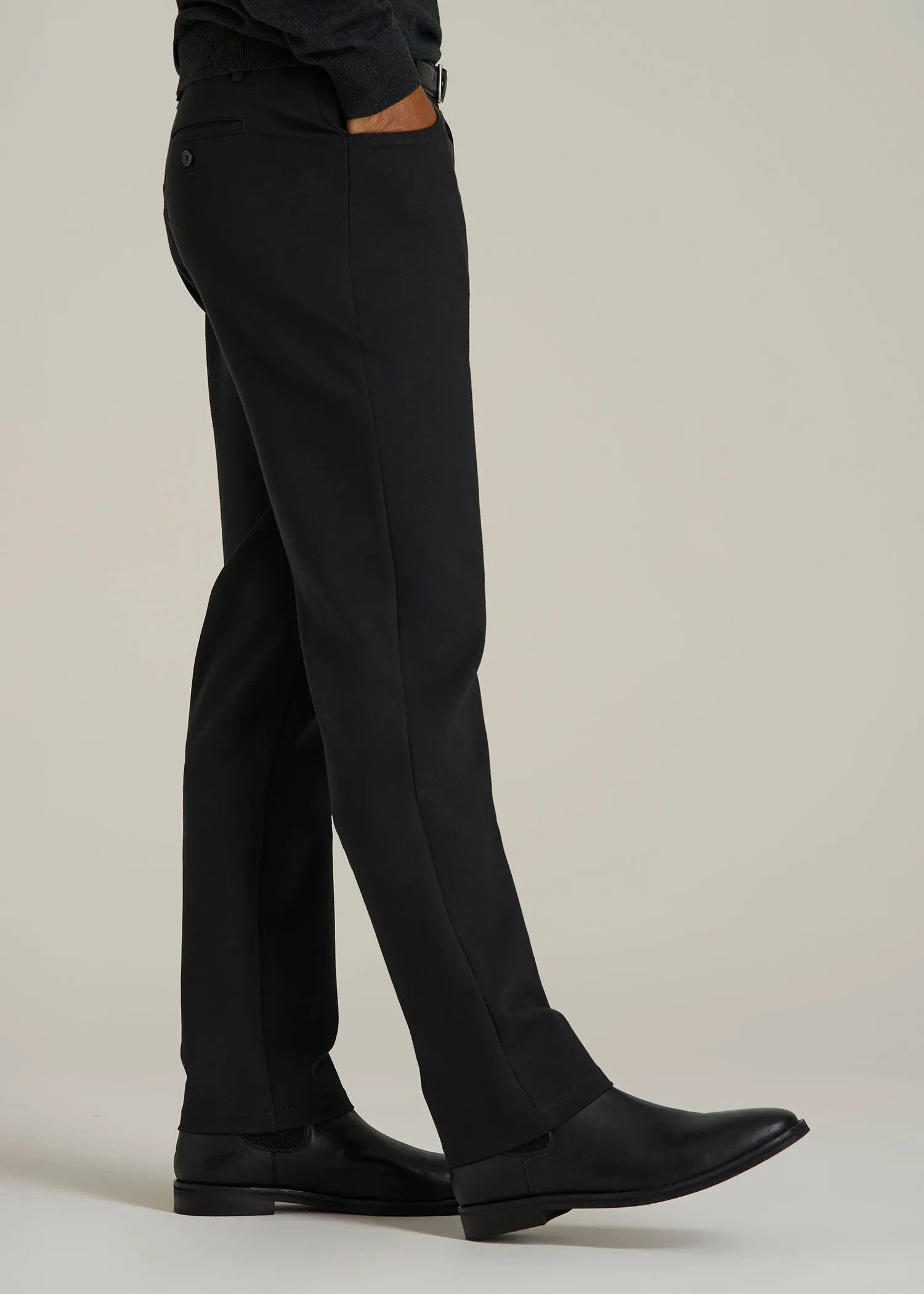 Soft Flex Ponte Pants for Tall Men in Black sold by American Tall product image thumbnail 3
