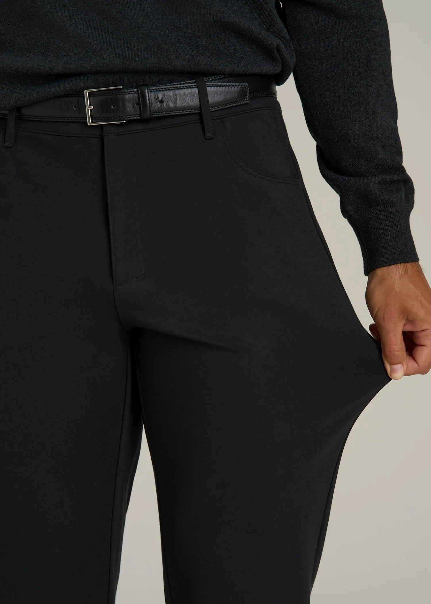 Soft Flex Ponte Pants for Tall Men in Black sold by American Tall product image thumbnail 2