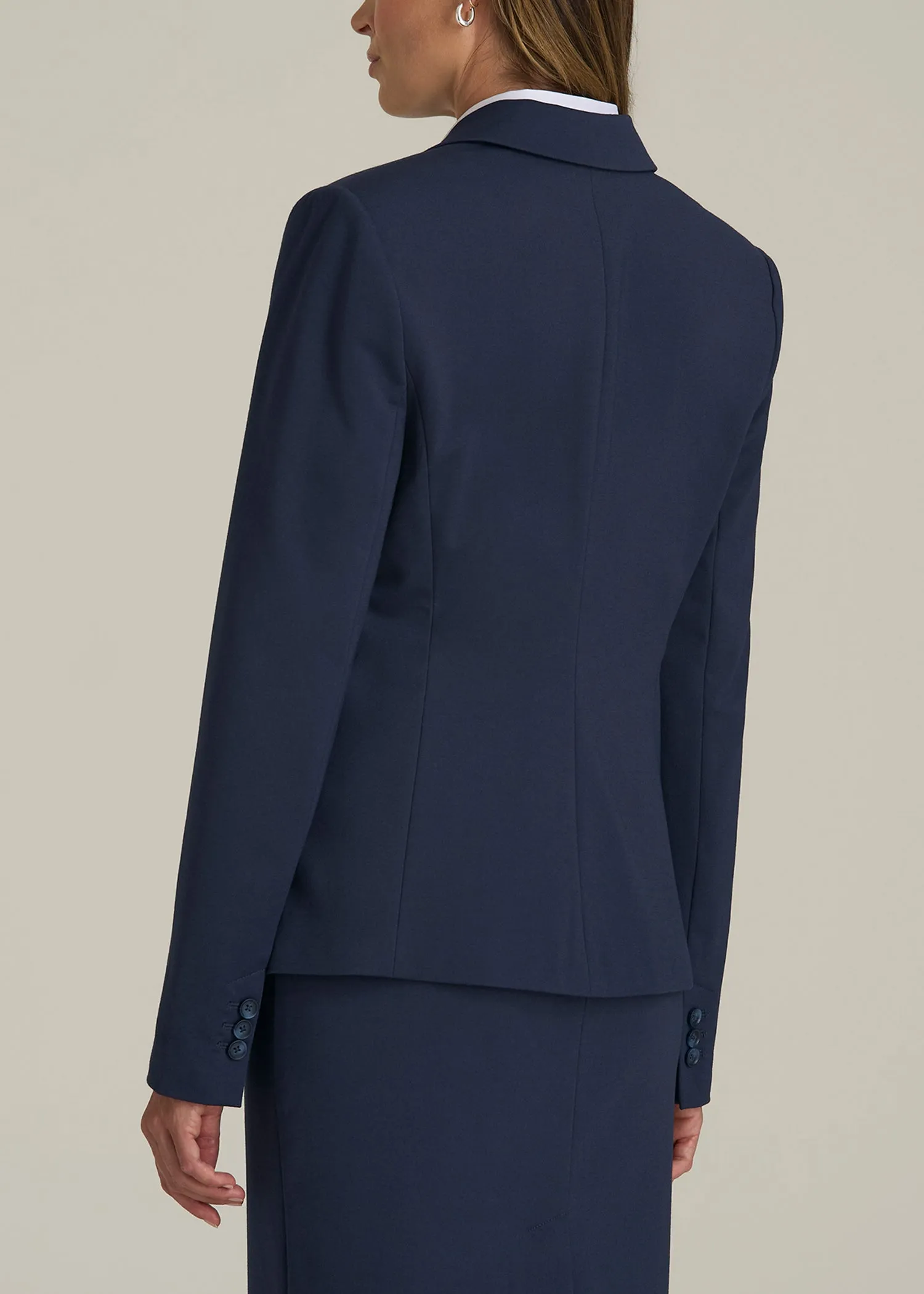 Freedom Flex Two-Button Slim-Fit Blazer for Tall Women in Navy sold by American Tall product image thumbnail 5