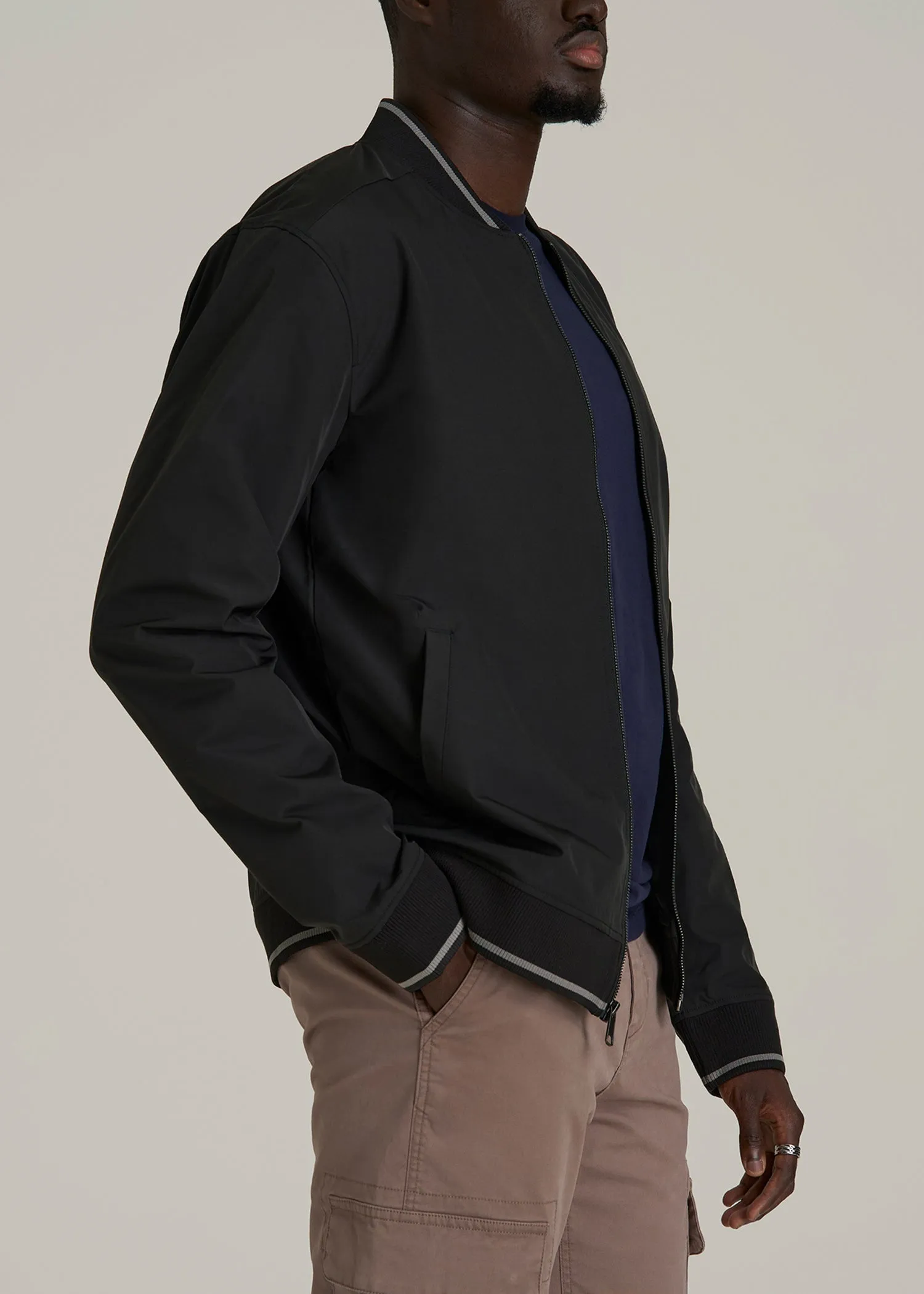 A.T. Bomber Jacket for Tall Men in Black sold by American Tall product image thumbnail 3