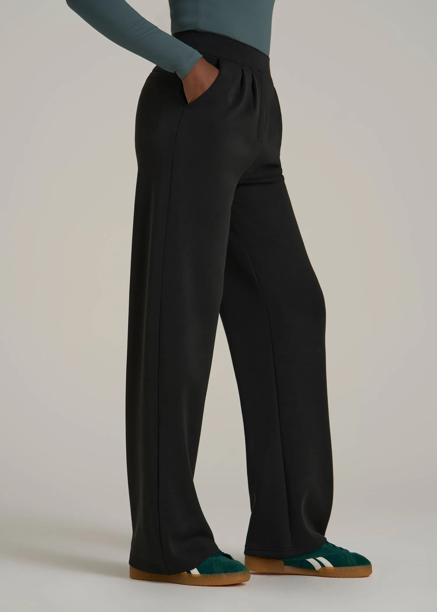 Soft Motion Pleated Wide Leg Pant for Tall Women in Black sold by American Tall product image thumbnail 3