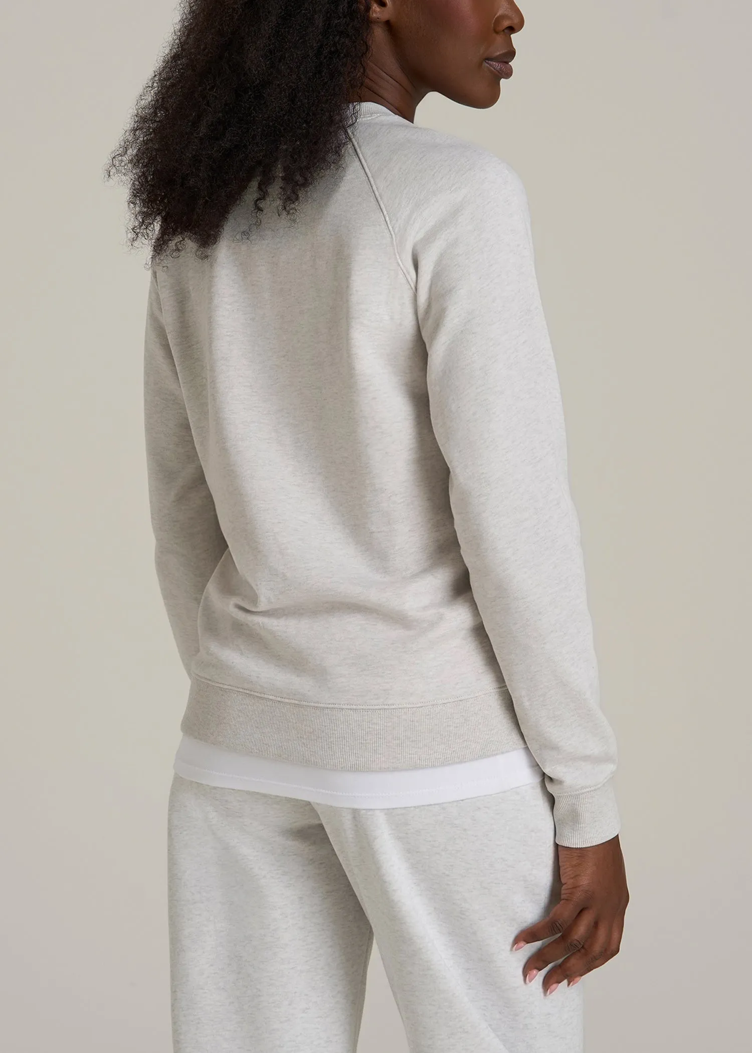 French Terry Crewneck Sweatshirt for Tall Women in Heather Cloud White sold by American Tall product image thumbnail 5
