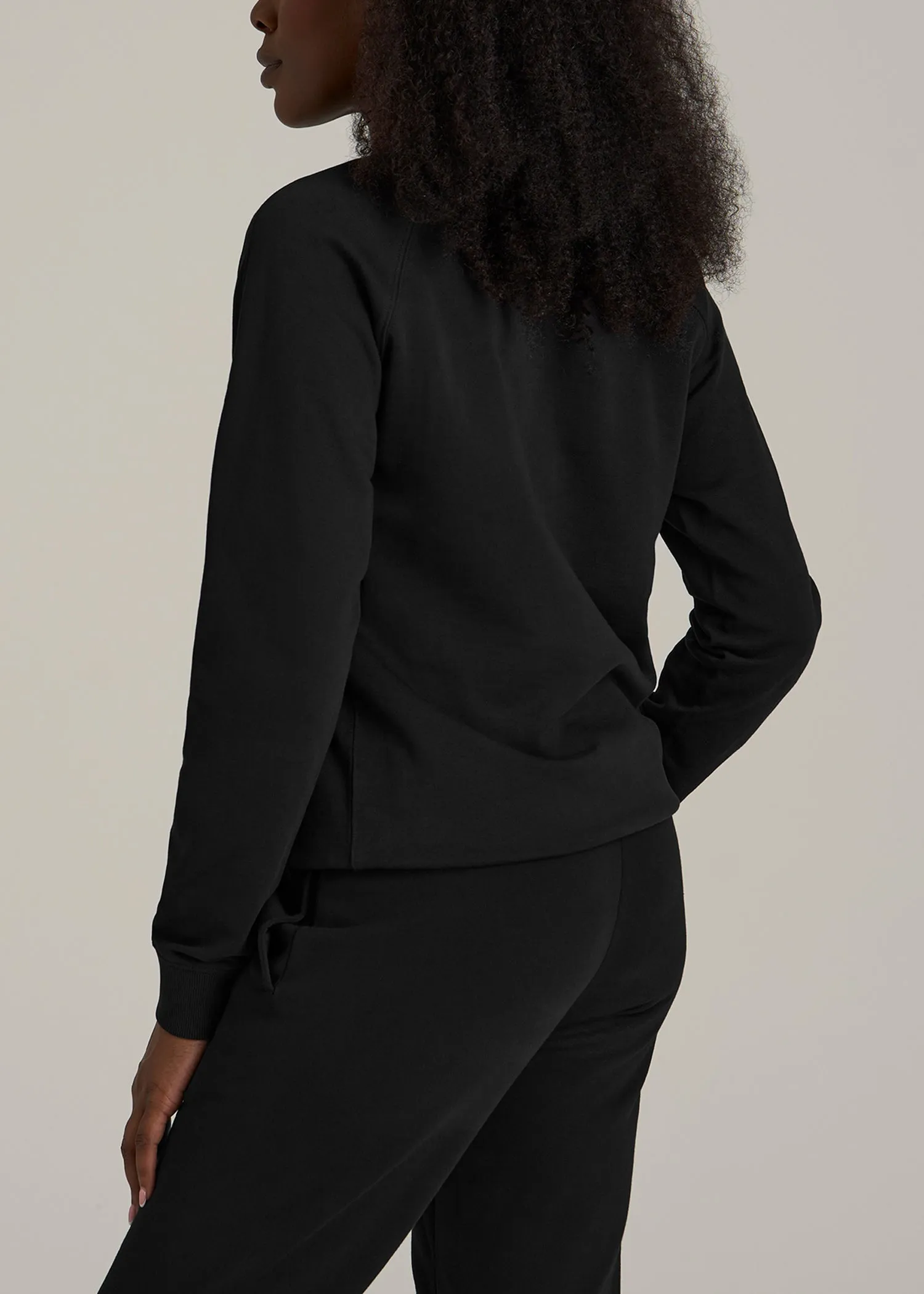 French Terry Crewneck Sweatshirt for Tall Women in Black sold by American Tall product image thumbnail 5