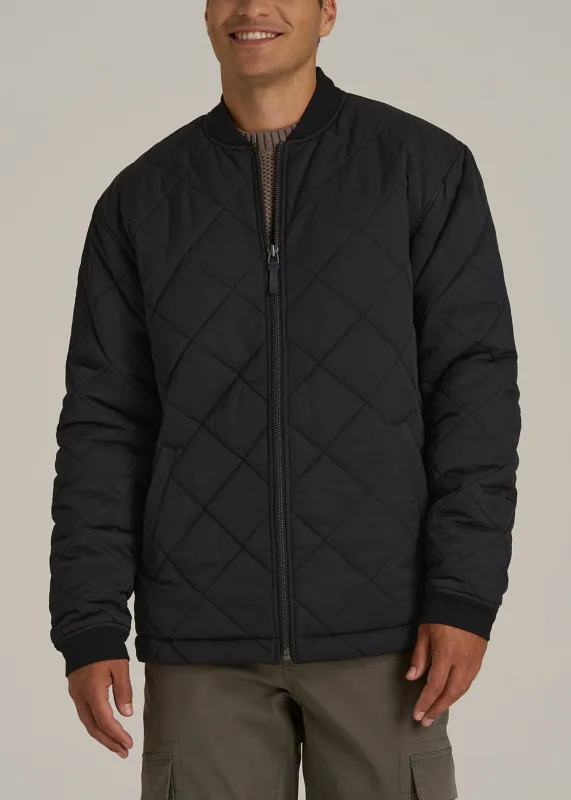 Quilted Jacket for Tall Men in Black made by American Tall